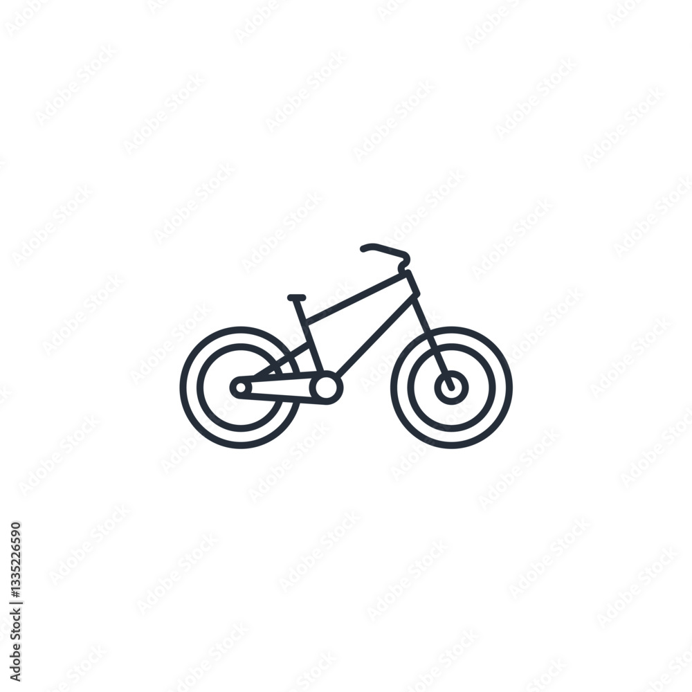 Poster bicycle icon symbol vector sign isolated on white background illustration for graphic and web design