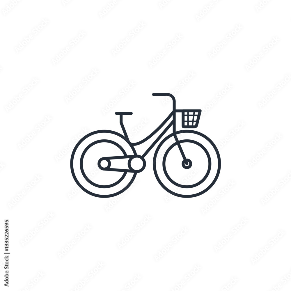 Aufkleber bicycle icon symbol vector sign isolated on white background illustration for graphic and web design