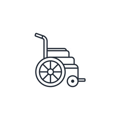 Wheelchair icon symbol vector sign isolated on white background illustration for graphic and web design