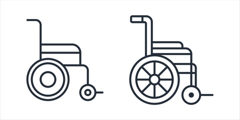 Wheelchair icon symbol vector sign isolated on white background illustration for graphic and web design