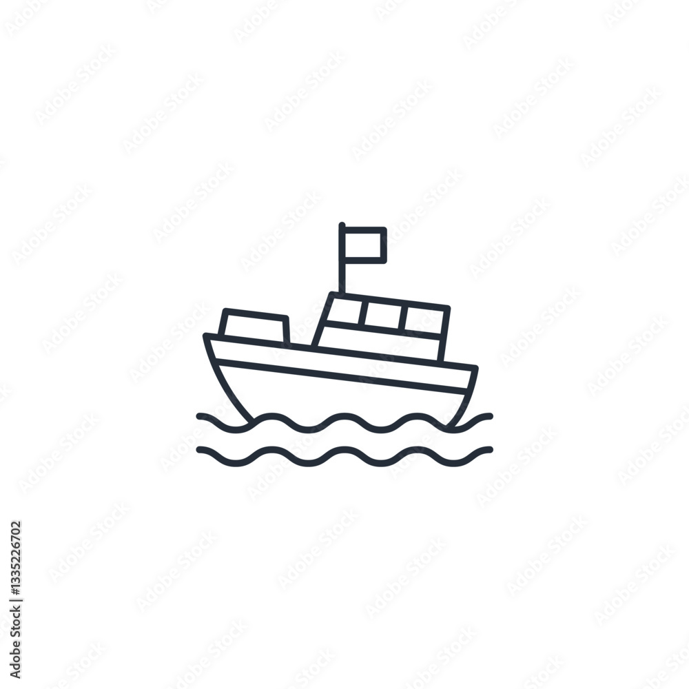Aufkleber boat icon symbol vector sign isolated on white background illustration for graphic and web design