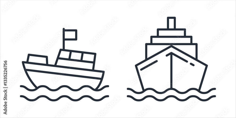 Aufkleber boat icon symbol vector sign isolated on white background illustration for graphic and web design