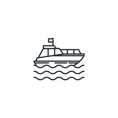 Obraz premium Boat icon symbol vector sign isolated on white background illustration for graphic and web design
