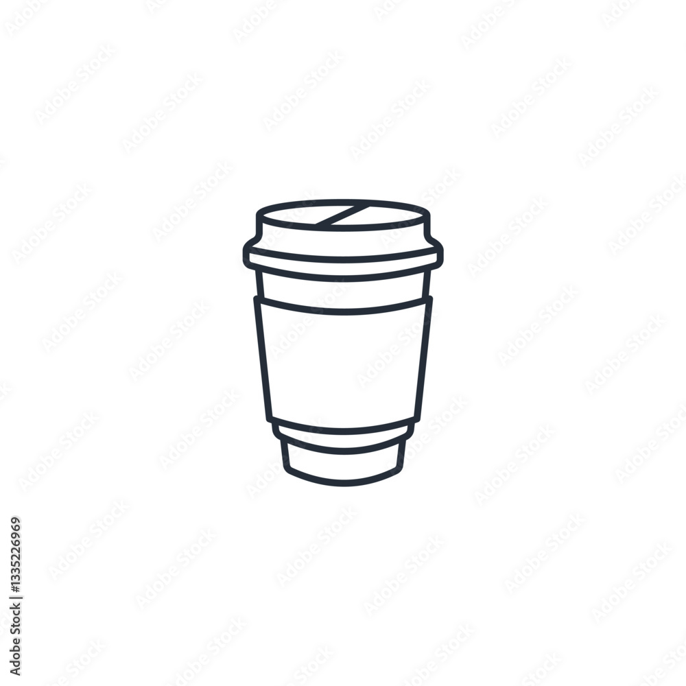 Poster coffee cup icon symbol vector sign isolated on white background illustration for graphic and web des