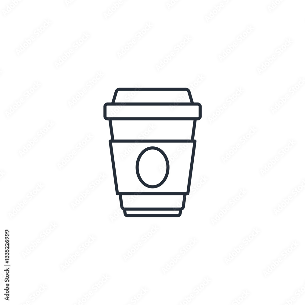 Poster coffee cup icon symbol vector sign isolated on white background illustration for graphic and web des