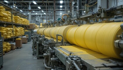 Industrial Manufacturing Process of Yellow Material in Factory