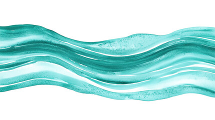 Naklejka premium teal watercolor aquarelle abstract stripe stain isolated on white or transparent background