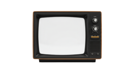 Vintage Television Isolated on Transparent PNG Background