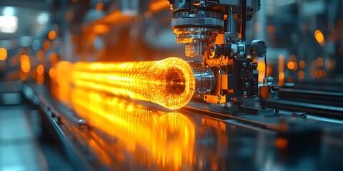 A quantum computer in a high-tech lab with floating holograms creates a futuristic, mysterious feel—ideal for science articles, future tech, or ads on quantum computing and advanced innovation.