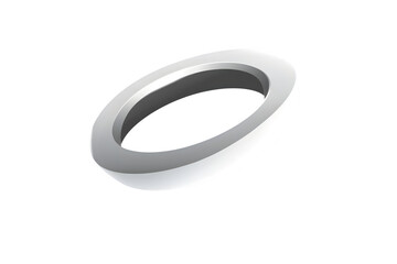 3D Rendered Metallic Ring with Smooth Surface and Modern Design for Industrial Technology or