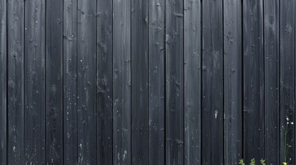 A wooden fence with vertical planks and horizontal rails.