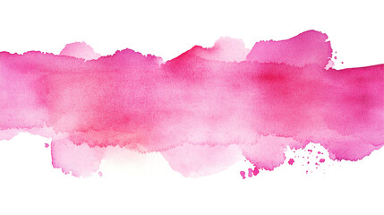 Obraz premium pink watercolor aquarelle abstract stripe stain isolated on white or transparent background
