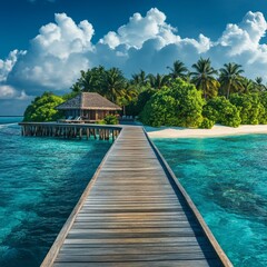 Pathway to Paradise: A Luxurious Overwater Bungalow Retreat in the Turquoise Waters of the Maldives
