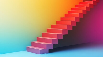 Obraz premium Business growth abstract staircase leading upwards progress concept
