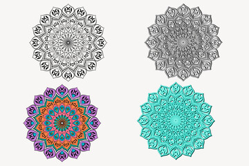 Bohemian Mandala with Delicate Line Art and Ornamental Details