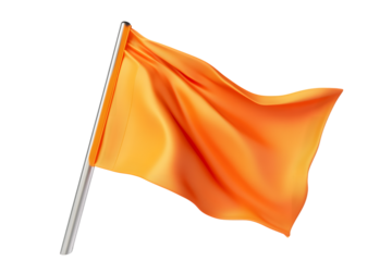 A vibrant orange flag fluttering in the wind perfect for signaling or decorative purposes