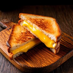 grilled cheese sandwich cut in half