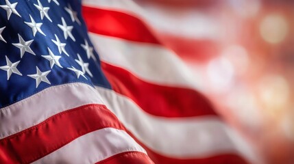 Obraz premium The flowing flag exhibits stars and stripes with patriotic colors