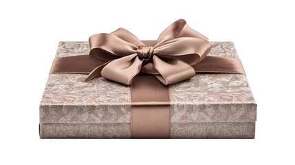 A beautifully wrapped gift box with a satin bow, perfect for celebrations.