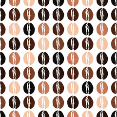 Seamless coffee bean pattern for coffee shop backgrounds, cafe decorations, dining venues and culinary events. for a coffee-themed greeting card. for coffee-themed fabric motifs