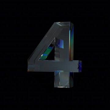 Glass number 4 Four with dispersion and caustics effect on Alpha Channel