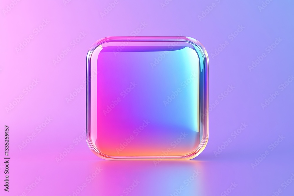 Poster abstract colorful glass button digital interface design element modern shiny gradient background pur