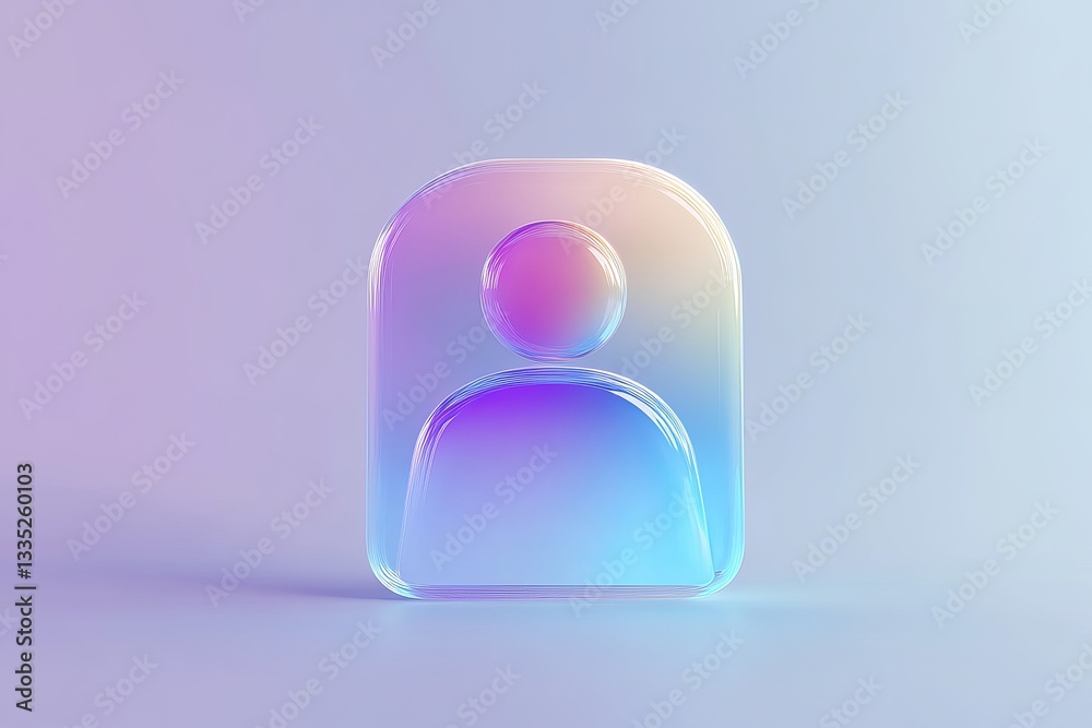 Fototapete abstract colorful user icon glassmorphism design modern digital art profile picture pastel rainbow g