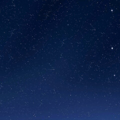 Fototapeta premium Starry Night Sky Over A Glowing Horizontally Graded Blue Gradient.