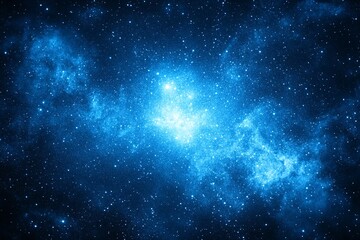 Naklejka premium Cosmic Nebula in Deep Space Illuminated by Stars, with a Dark Background and Celestial Glow