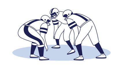 American Football Players Huddle Strategy Game Plan Teamwork