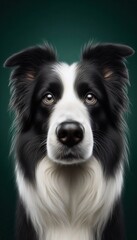 Fototapeta premium Majestic border collie portrait studio setting digital art captivating expression close-up view