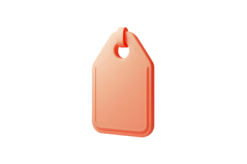 Blank CoralColored Tag with Hole for Attachment Ideal for Product Labeling and Inventory Mana