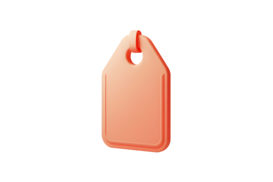 Blank CoralColored Tag with Hole for Attachment Ideal for Product Labeling and Inventory Mana