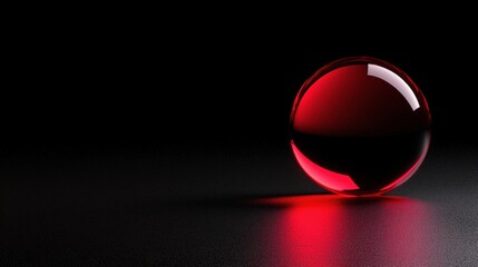 A shiny red sphere with a black center is shown against a black background.