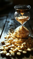 Sand Timer with Pills, Opioid Use Disorder