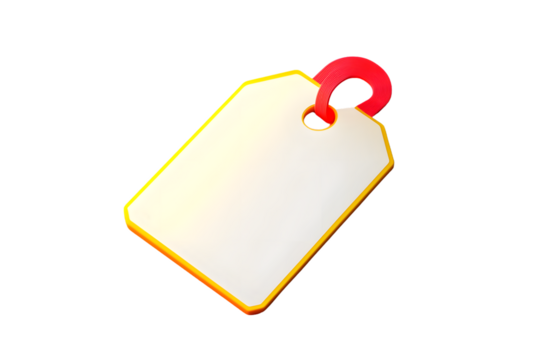 Blank Price Tag with Red String Ideal for Retail Sales and Marketing Graphics