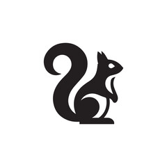 minimalist and modern squirrel logo design