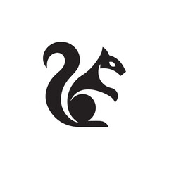 minimalist and modern squirrel logo design