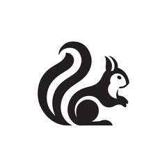 minimalist and modern squirrel logo design