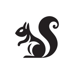 minimalist and modern squirrel logo design