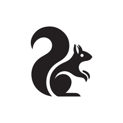 minimalist and modern squirrel logo design