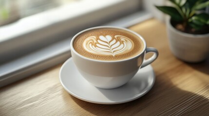 Obraz premium Warm Latte Vibes by the Window