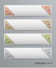 Elegant Ornamental Banners with Intricate Corner Designs