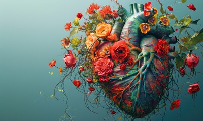 body organ wallpaper decoration art beautiful flower decoration elegant plain background Generate AI