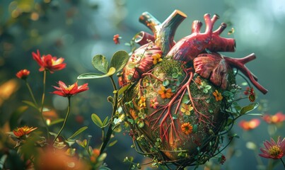 body organ wallpaper decoration art beautiful flower decoration elegant plain background Generate AI