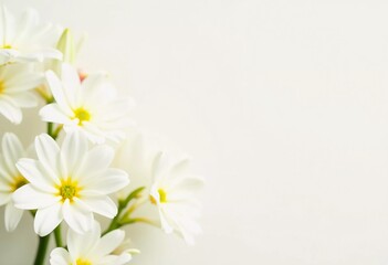 A stunning display of white flowers brings a fresh, serene vibe to the scene. The soft petals and bright centers create a perfect backdrop, encouraging heartfelt notes and creativity Generative AI