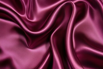 Obraz premium Red purple silk satin background. Shiny fabric with wavy soft pleats.