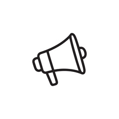 Loudspeaker megaphone linear vector icon, megaphone line art icon vector 