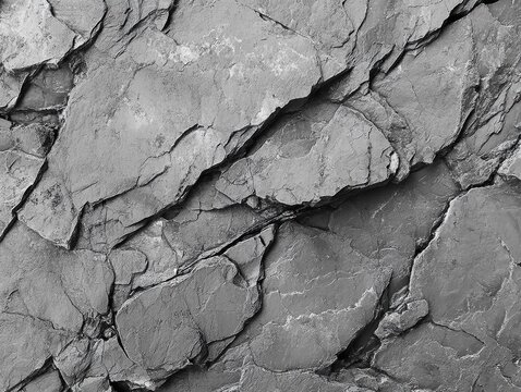 Grunge gray background. Monochrome mountain texture. Close-up. Gray rock background.
