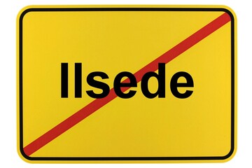 Illustration eines Ortsschildes der Gemeinde Ilsede in Niedersachsen